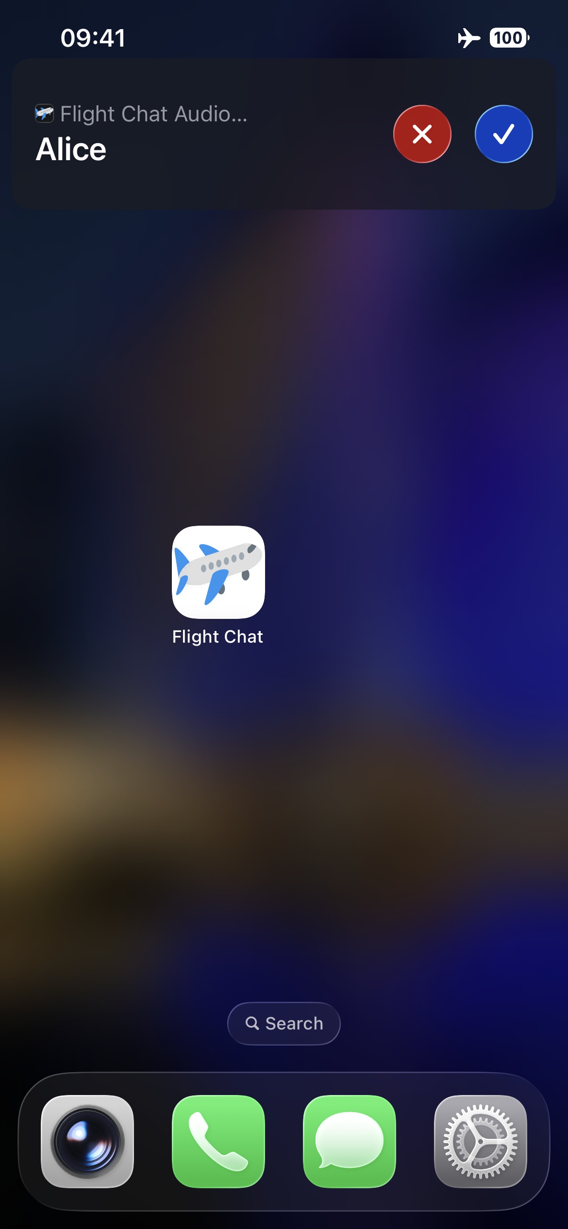 Incoming audio call